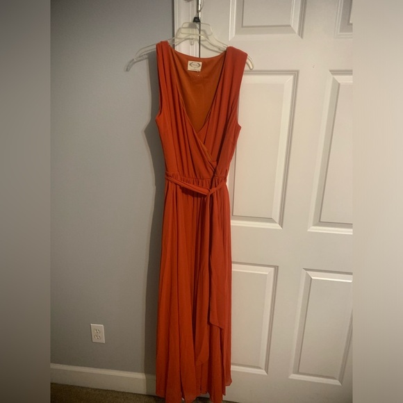 215. Mia Joy Joyfolie Women's Audrey Wrap Maxi-Dress, Paprika Burnt Orange - Picture 3 of 3